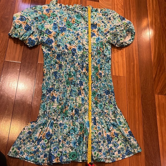 Zara Floral Print Puff Sleeve Smocked Mini - Picture 7 of 8